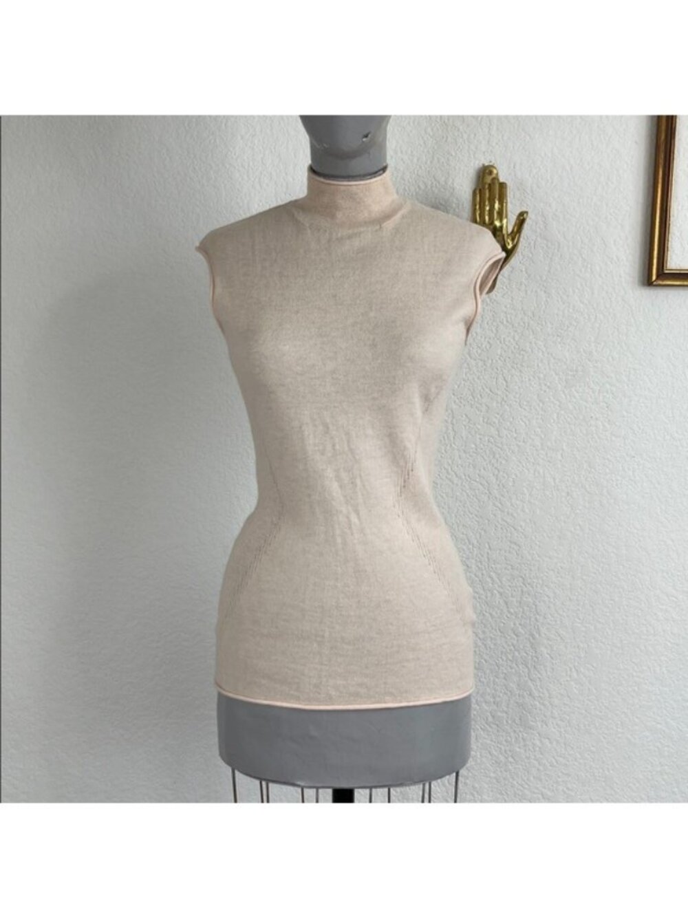Reiss Alpaca Harper Funnel Neck Sleeveless Wool Sweater